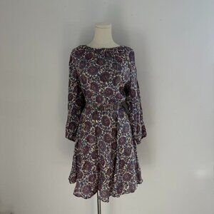 Crew Smocked Waist Boho Dress | Paisley Floral Print | Womens Size XL